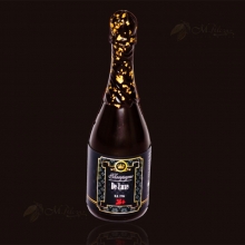 Czekoladowa Butelka szampana z 23 karatowym jadalnym złotem 150g