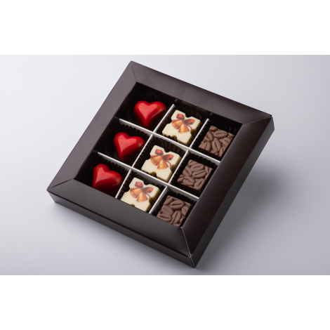 Zestaw pralin z nadrukiem 9 szt