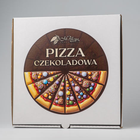 Pizza z białej czekolady z lentylkami, truskawkami chrupiącymi herbatnikami 400g