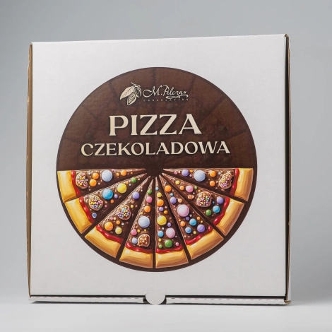 Pizza z mlecznej czekolady z orzechami, boczkiem w czekoladzie, ciastkami 400g