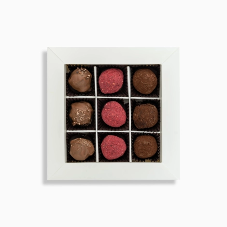 Zestaw trufli - karmelowe, Marc de Champagne, gianduja - 9 szt.