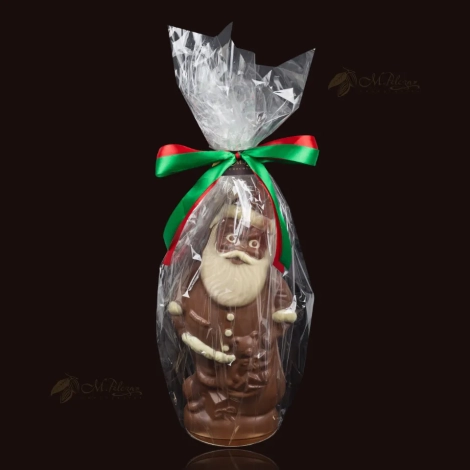 Święty Mikołaj 1200g z białej i mlecznej czekolady