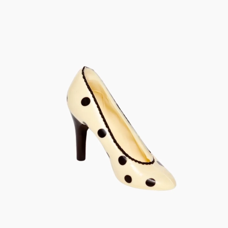 Szpilka z białej czekolady - w czarne grochy 200g