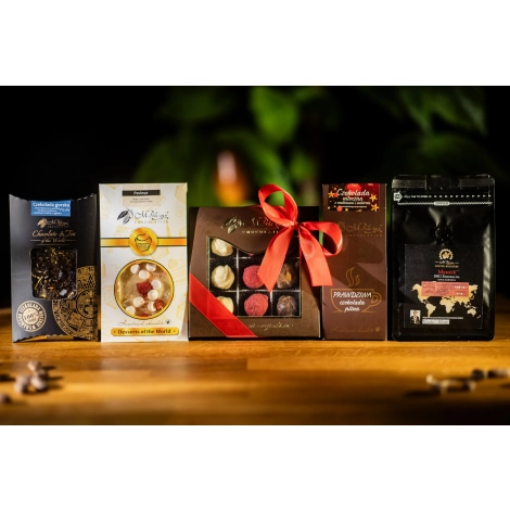 Elegancki zestaw prezentowy z truflami i kawą